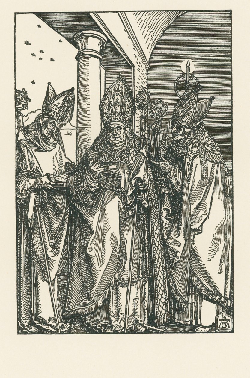 Bischof Heiliger Nikolaus, Heilige Ulrich und Erasmus von Albrecht Dürer or Duerer