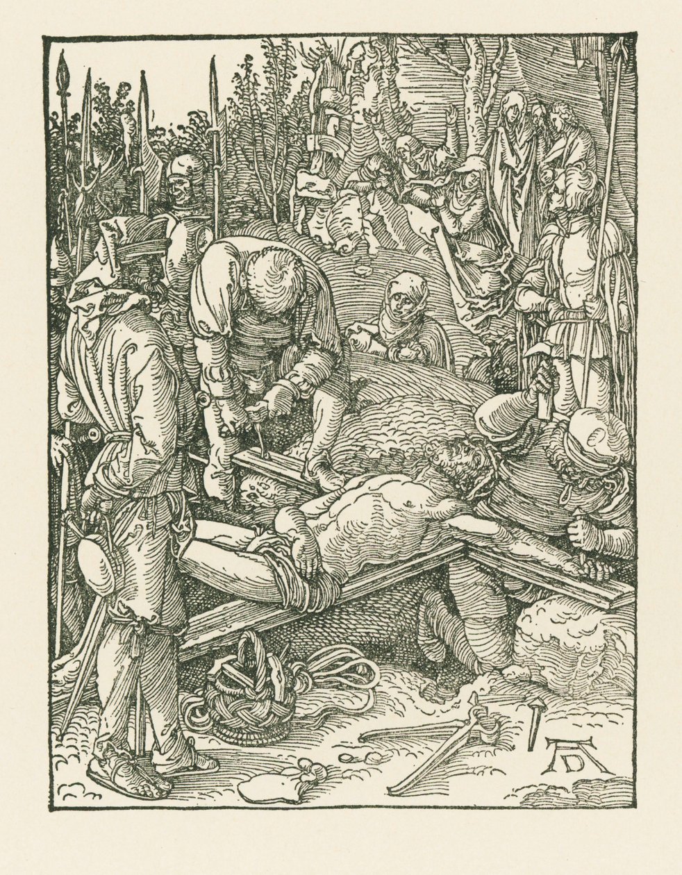Christus wird ans Kreuz genagelt von Albrecht Dürer or Duerer