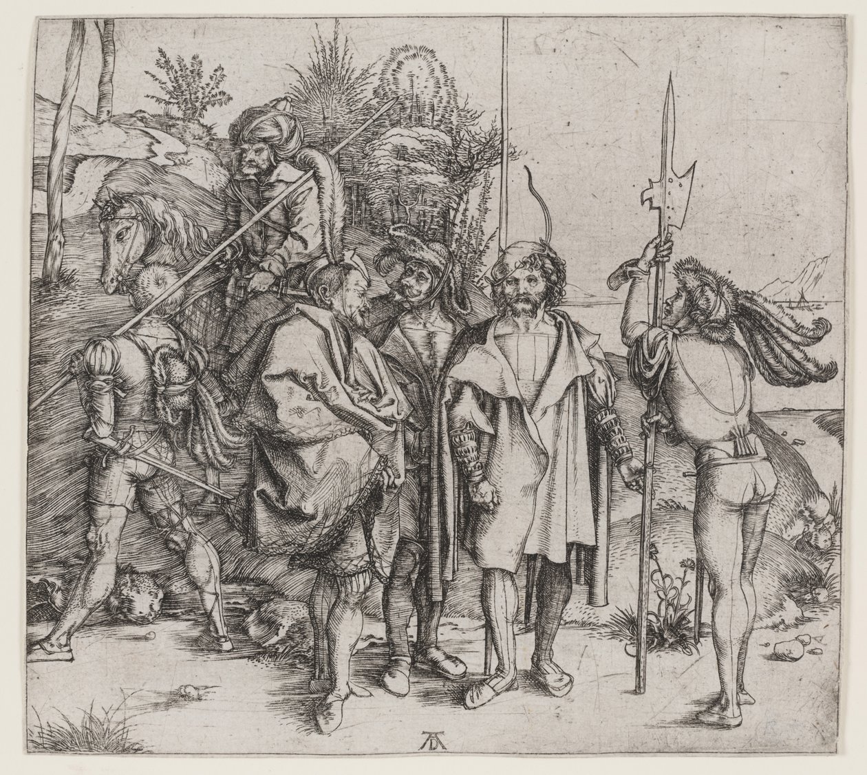 Fünf Soldaten und ein Türke zu Pferd, 1495-96 von Albrecht Dürer