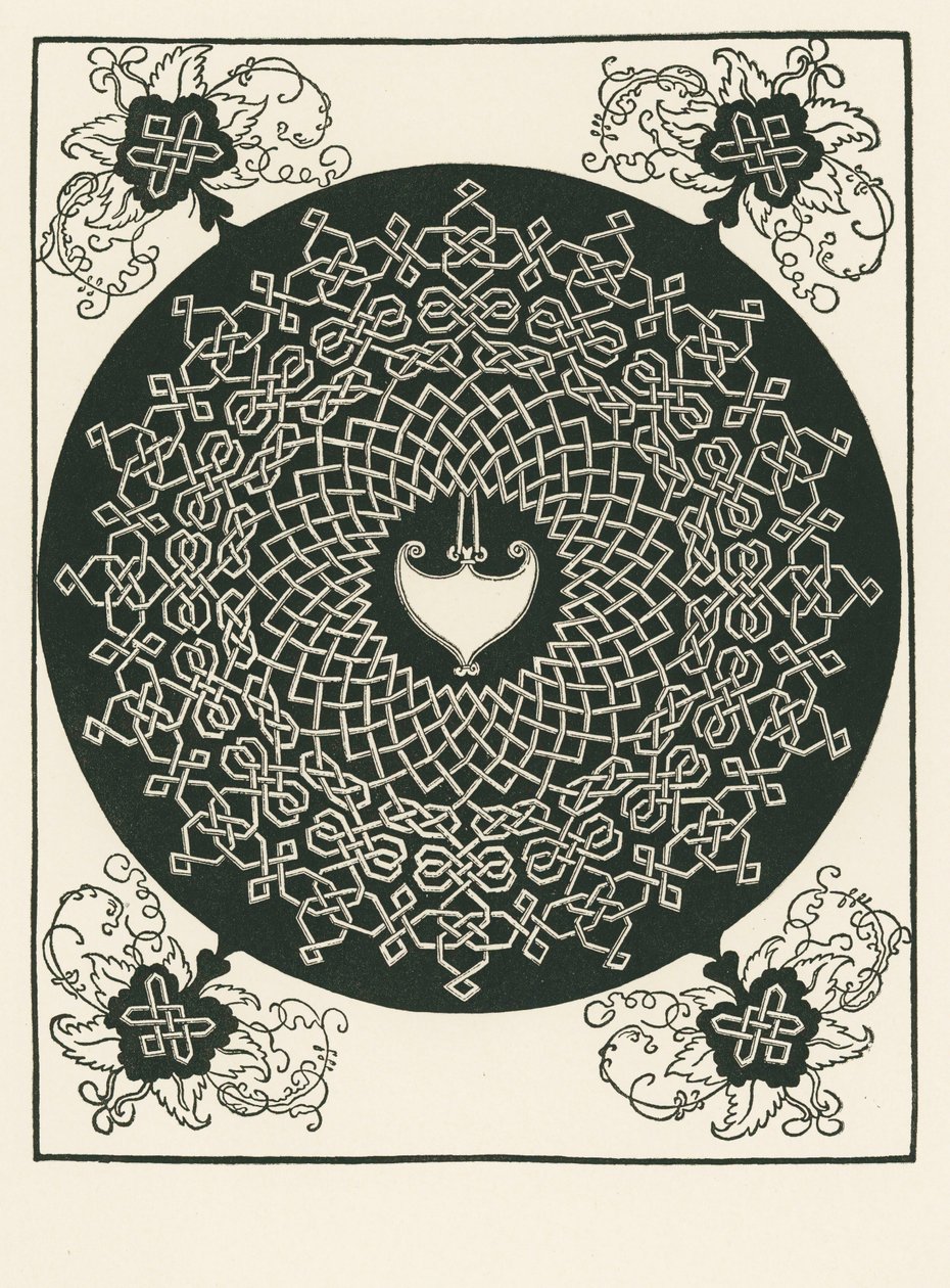 Knoten mit herzförmigem Mittelstück und eckigem Muster von Albrecht Dürer or Duerer