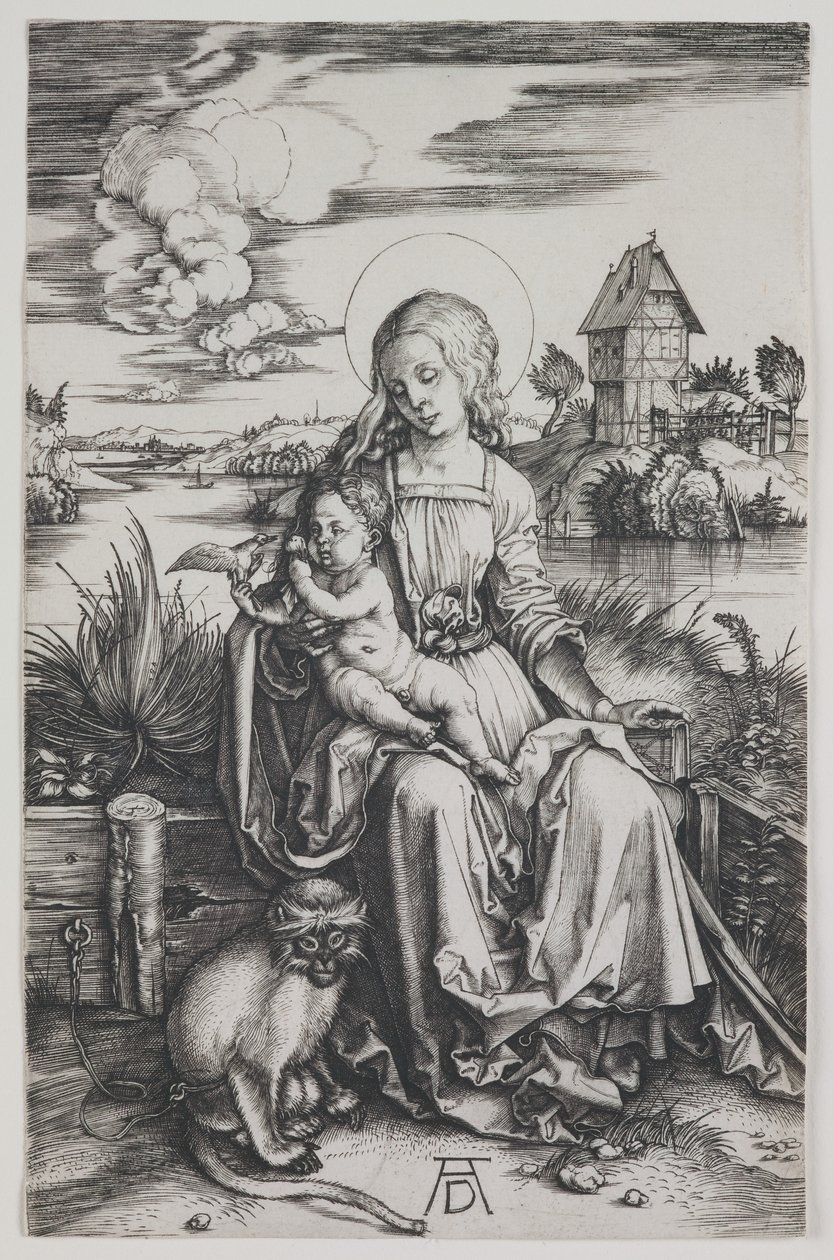Madonna mit dem Affen, um 1498 von Albrecht Dürer or Duerer