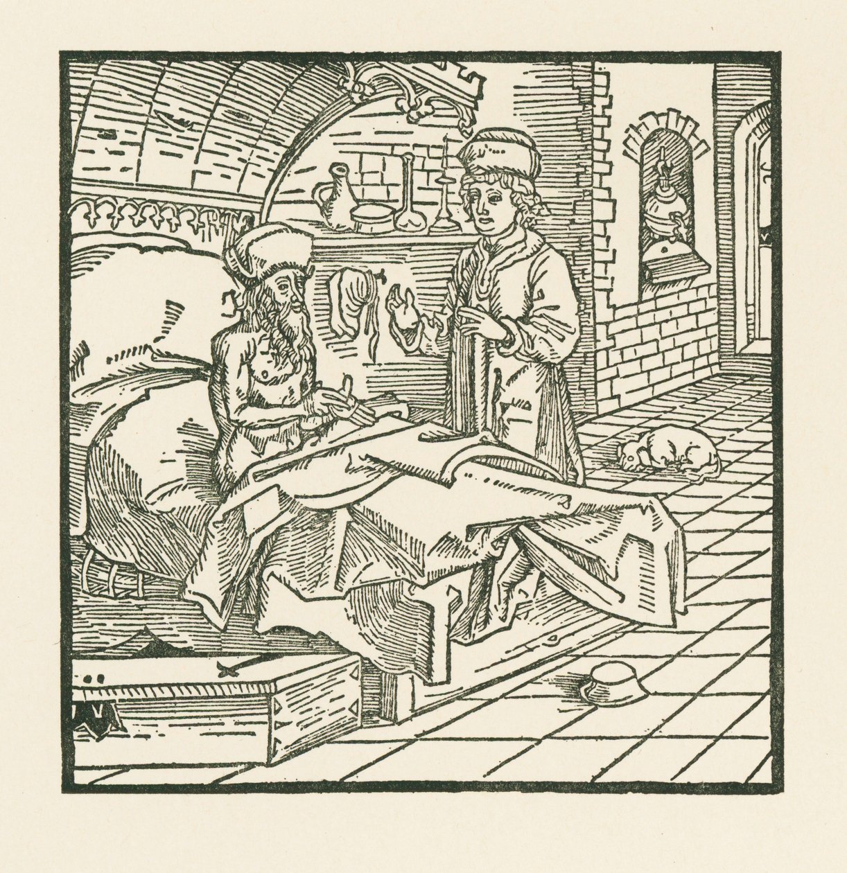 Meister Cato auf seinem Sterbebett gibt seinem Sohn gute Anweisungen von Albrecht Dürer or Duerer