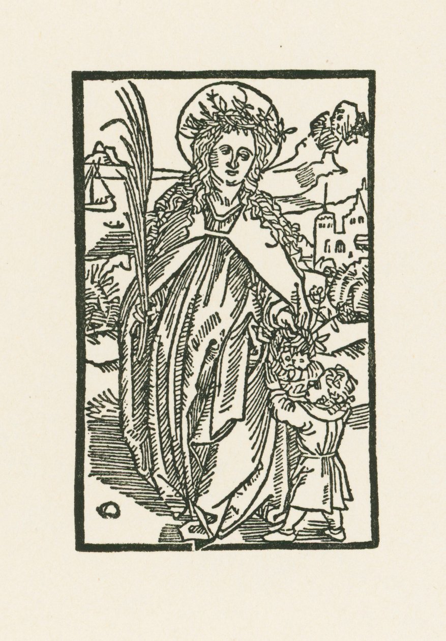 Heilige Dorothea. Illustration zu Hortulus Anime. Gedruckt von Michael Furter, Basel von Albrecht Dürer or Duerer