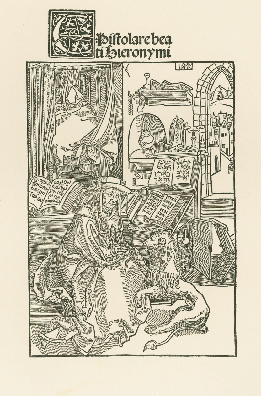 Heiliger Hieronymus in seinem Studierzimmer von Albrecht Dürer or Duerer