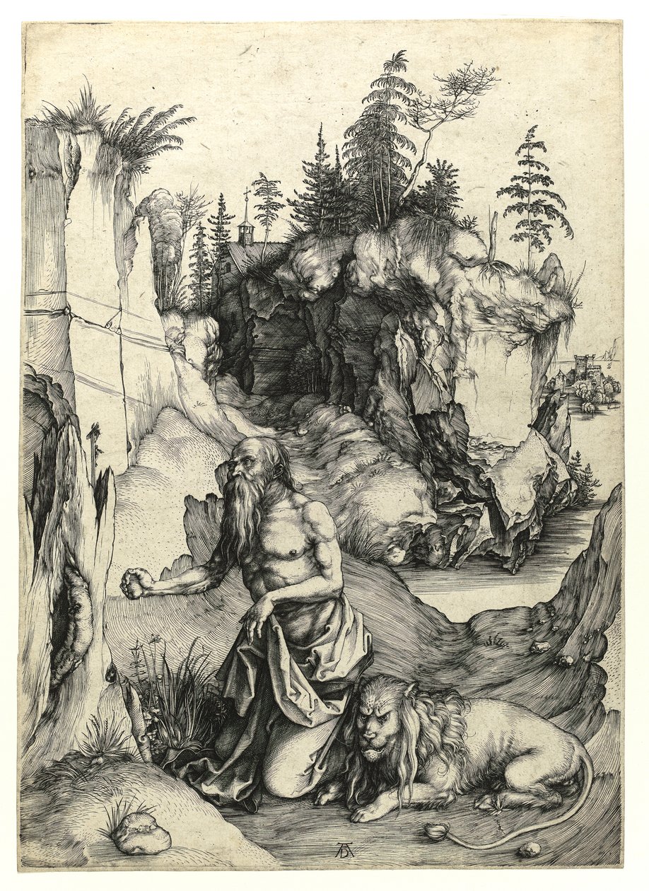 Der reuige Heilige Hieronymus, um 1497 (Kupferstich) von Albrecht Dürer
