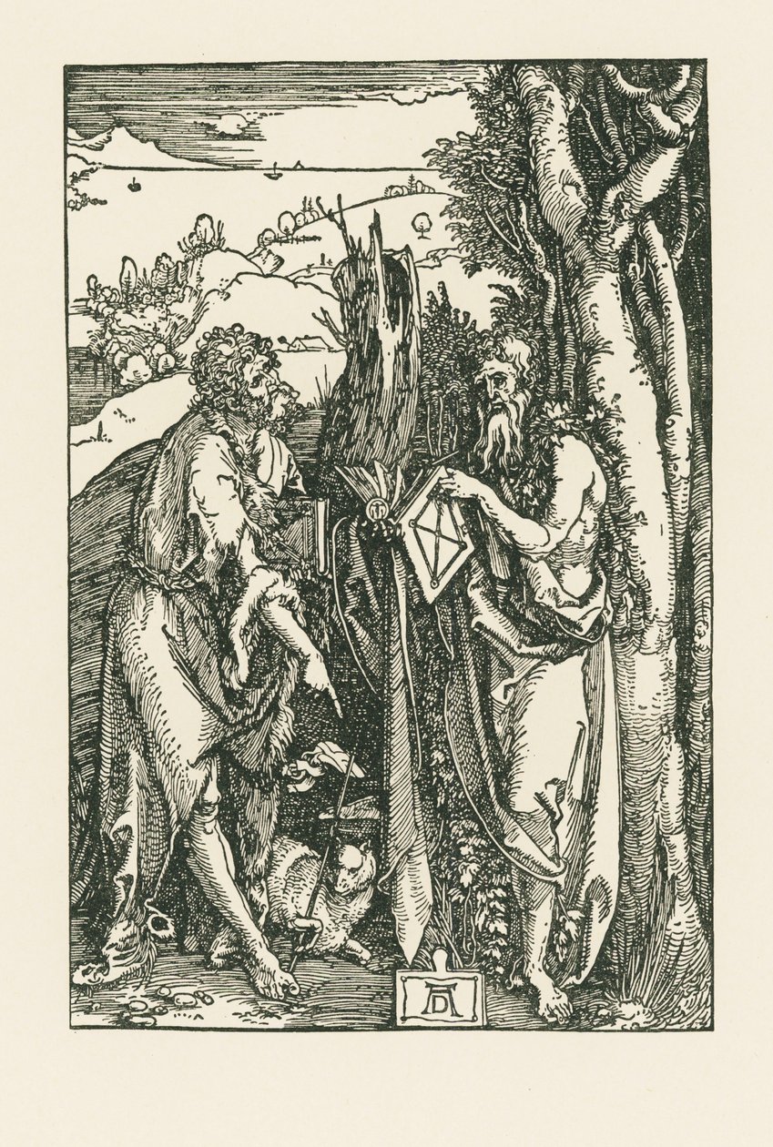 Heiliger Johannes der Täufer und Heiliger Onophrius, um 1503-04 von Albrecht Dürer or Duerer