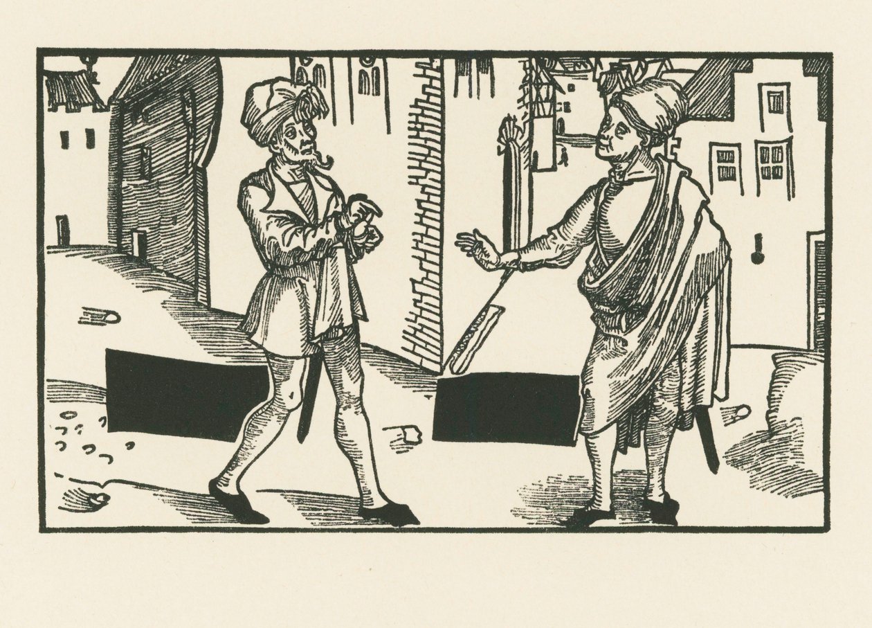 Sannio und Syrus, um 1492-93 von Albrecht Dürer or Duerer