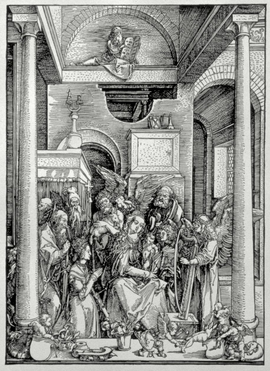 Die Jungfrau und das Kind mit Heiligen (Holzschnitt) von Albrecht Dürer