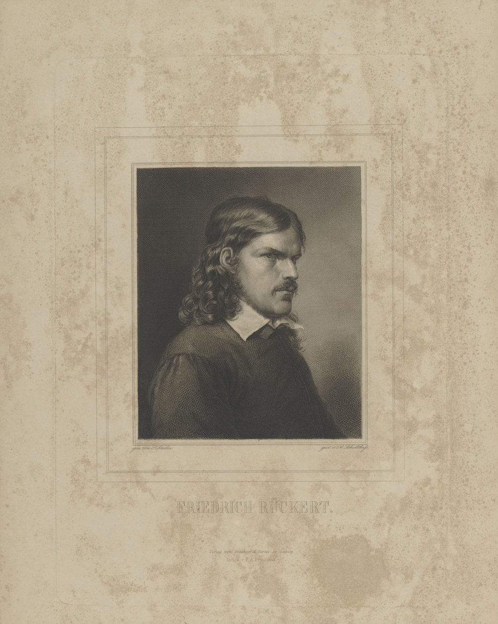 Porträt von Friedrich Rückert 1788-1866, 1840er Jahre von Albrecht Fürchtegott Schultheiss