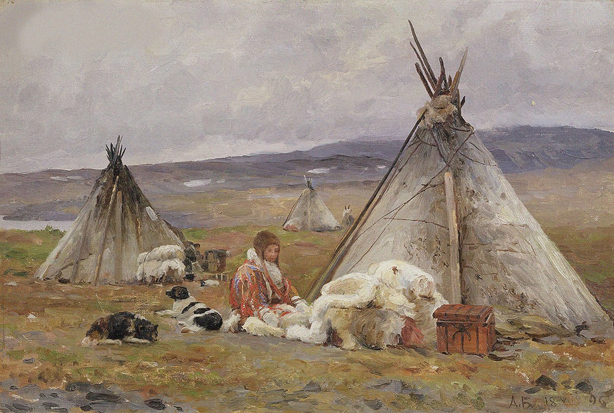 Ein Nenets-Chum (ein nomadisches Zelt). Insel Nowaja Semlja von Aleksandr Alekseevich Borisov