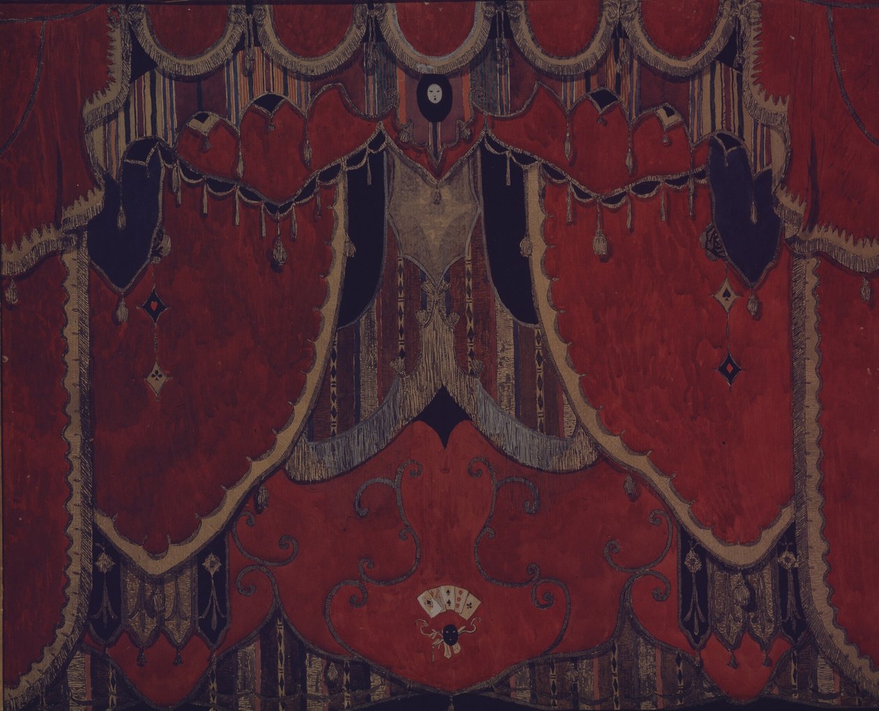 Entwurf des Hauptvorhangs für das Theaterstück Die Maskerade von M. Lermontov, 1917 von Aleksandr Jakovlevic Golovin