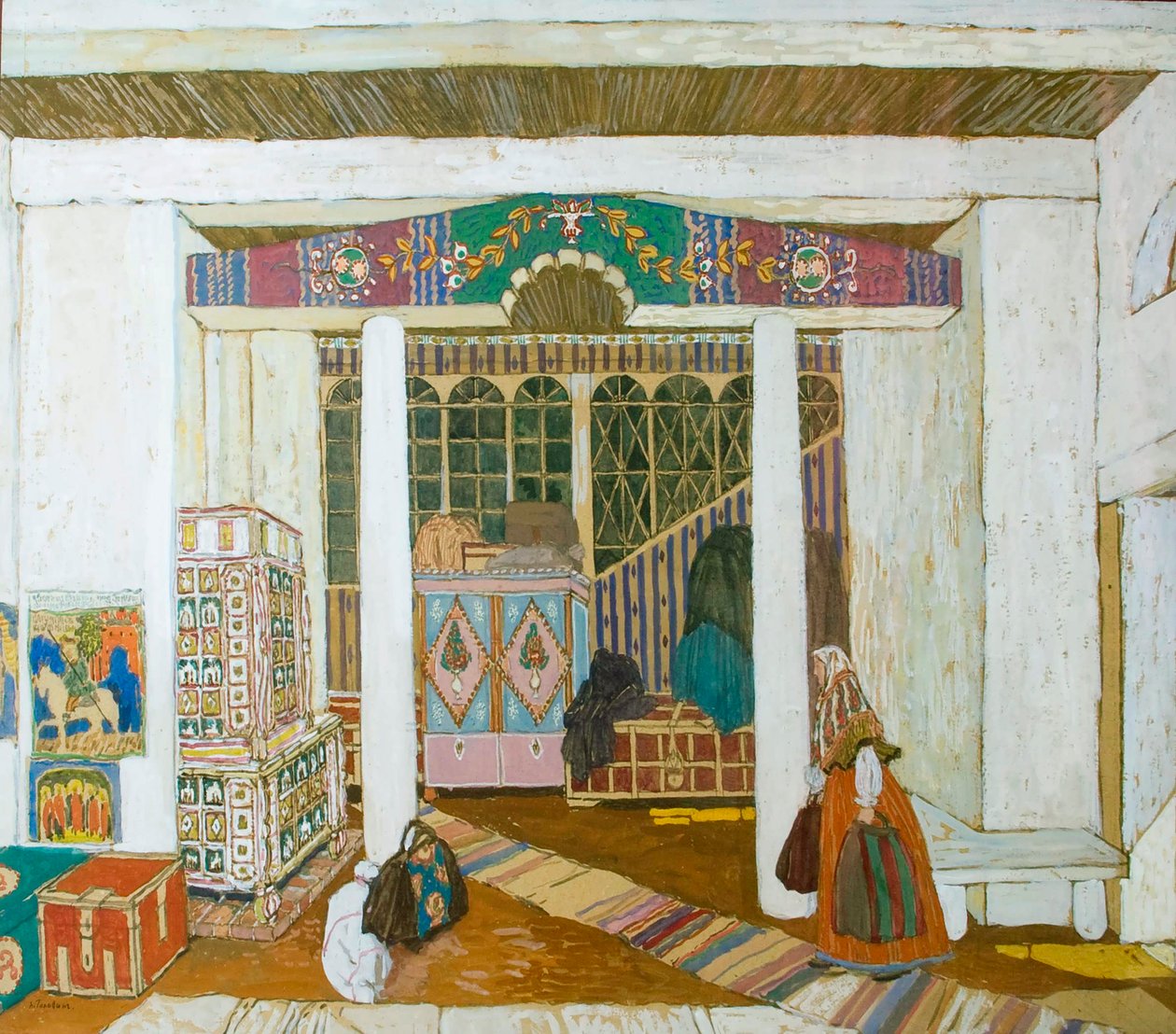 Bühnenbild für das Stück Der Sturm von Alexander Ostrowski, 1916 von Aleksandr Jakovlevic Golovin