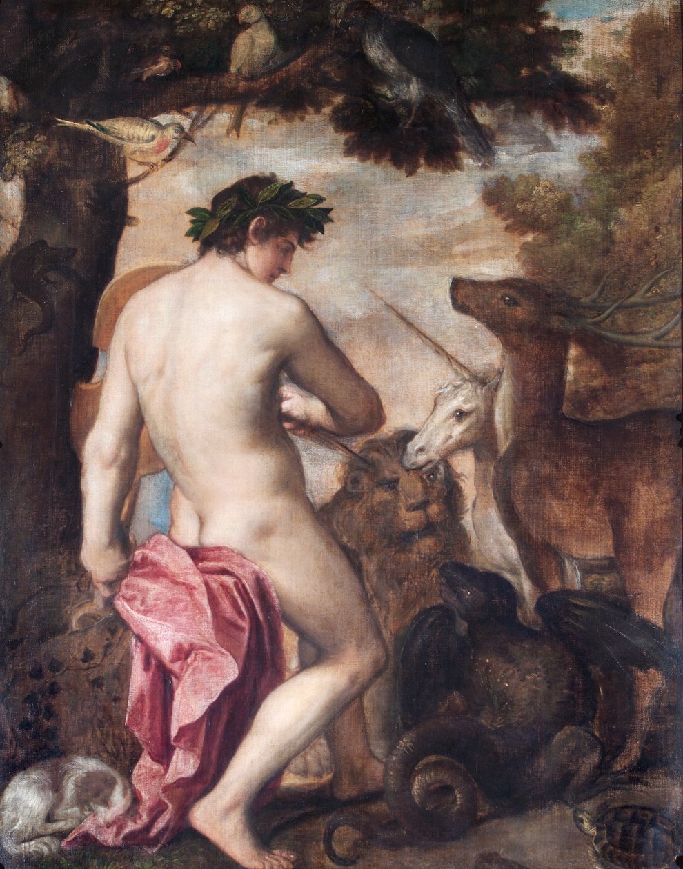 Orpheus verzaubert die Tiere von Alessandro (1588–1649) (attr. to) Titian (workshop of) and Padovanino