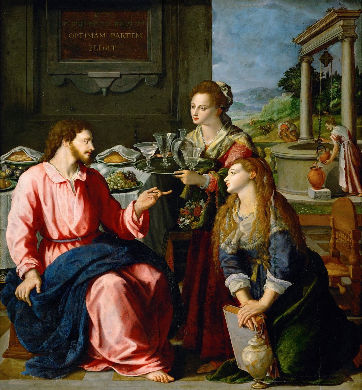 Christus im Haus von Martha und Maria, 1605 von Alessandro Allori