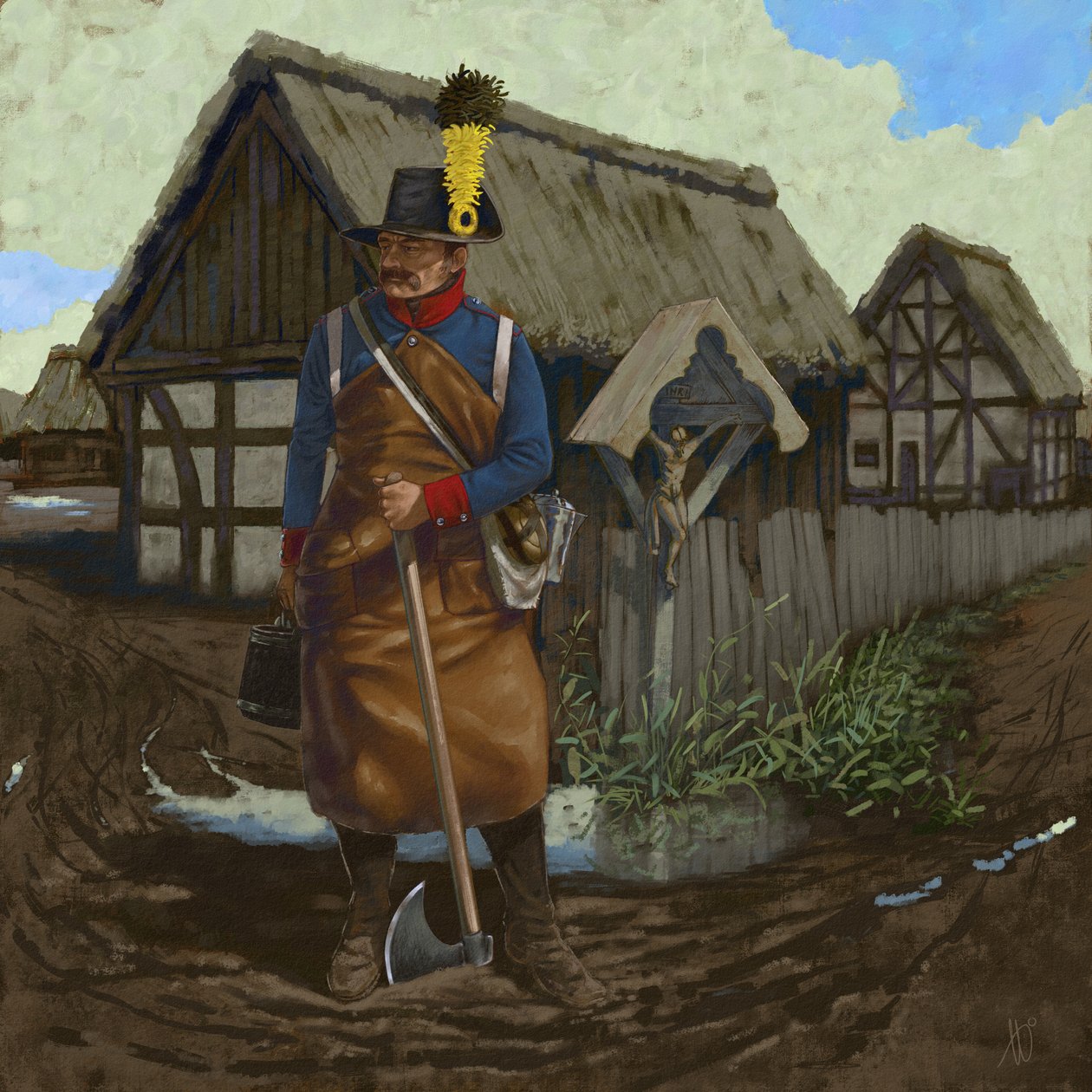 Österreichischer Pionier-Sappeur, circa 1809, 2018 von Alessandro Lonati