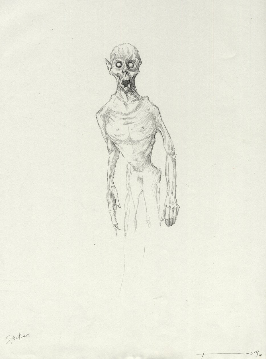 Legendäres Wesen: Chupacabra, südamerikanischer Vampir. Zeichnung von Alessandro Lonati von Alessandro Lonati