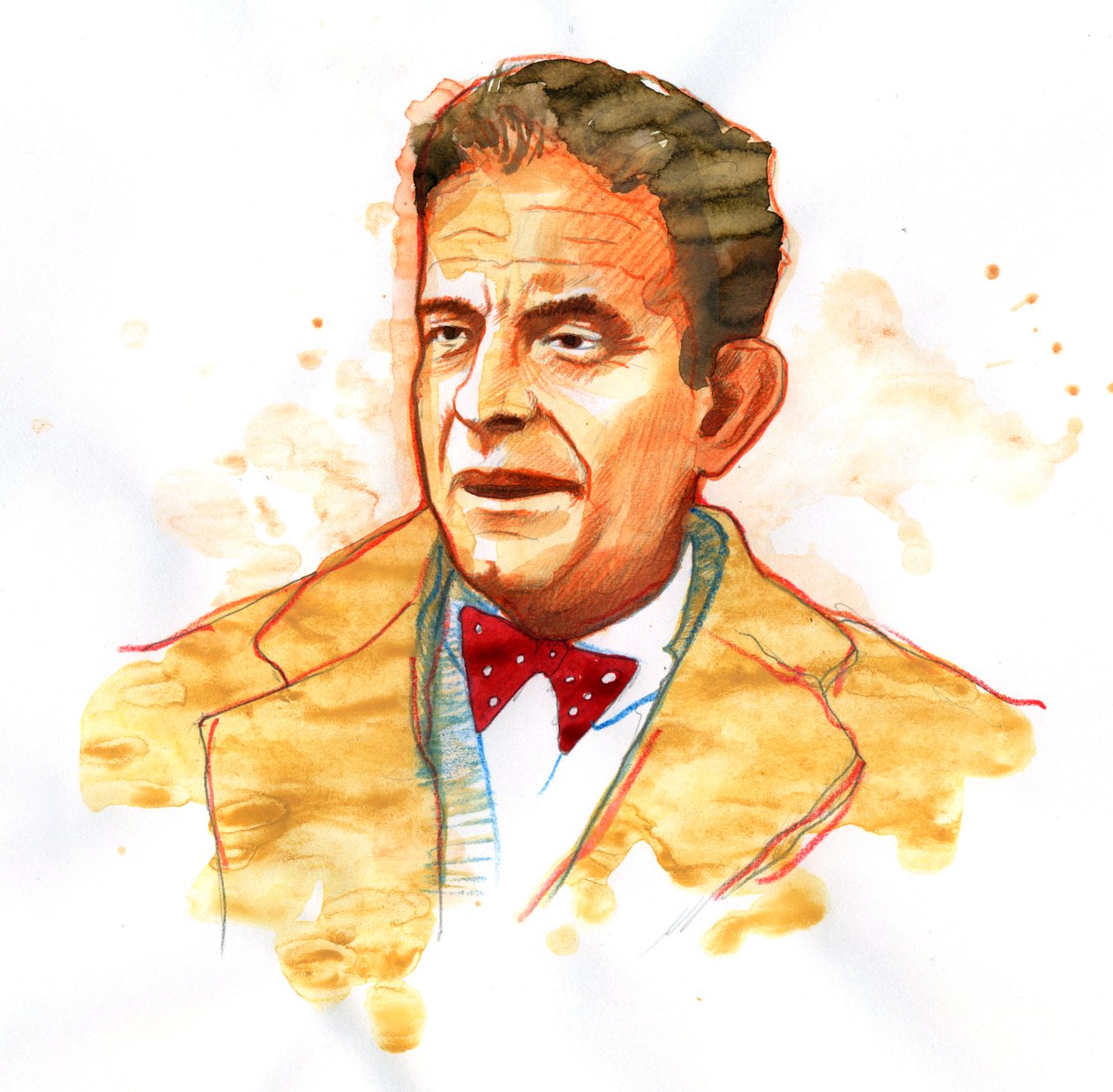 Porträt des französischen Psychiaters und Psychoanalytikers Jacques Lacan (1901-1981) von Alessandro Lonati