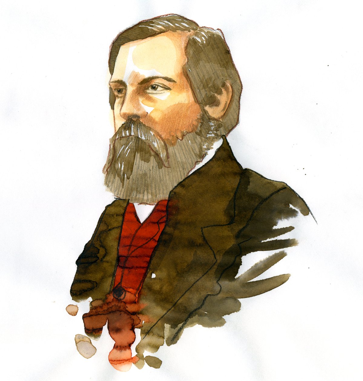 Porträt von Friedrich Engels (1820-1895), deutscher sozialistischer Theoretiker und Politiker von Alessandro Lonati