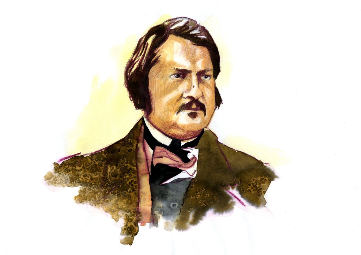 Porträt von Honore Balzac (1799-1850), französischer Schriftsteller von Alessandro Lonati