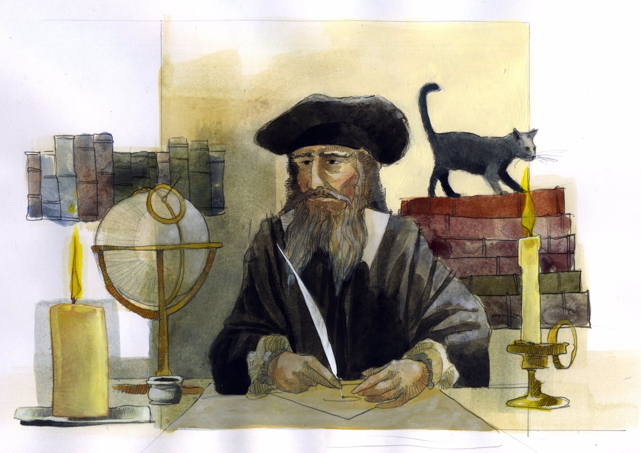 Porträt von Michel de Notre Dame (Nostradamus), englischer Astrologe von Alessandro Lonati