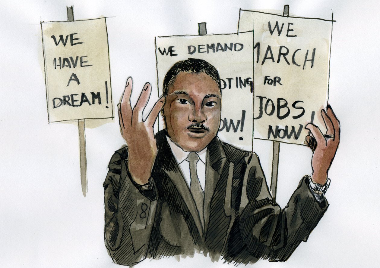 Porträt von Pastor Martin Luther King von Alessandro Lonati
