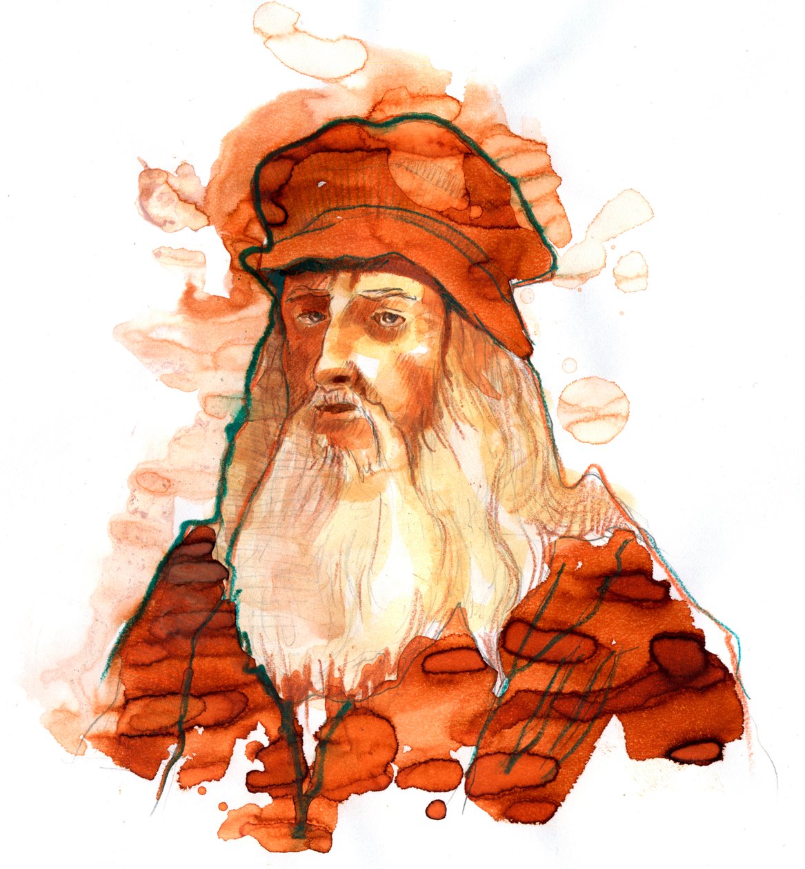 Porträt des italienischen Künstlers und Wissenschaftlers Leonardo da Vinci (1452-1519) von Alessandro Lonati