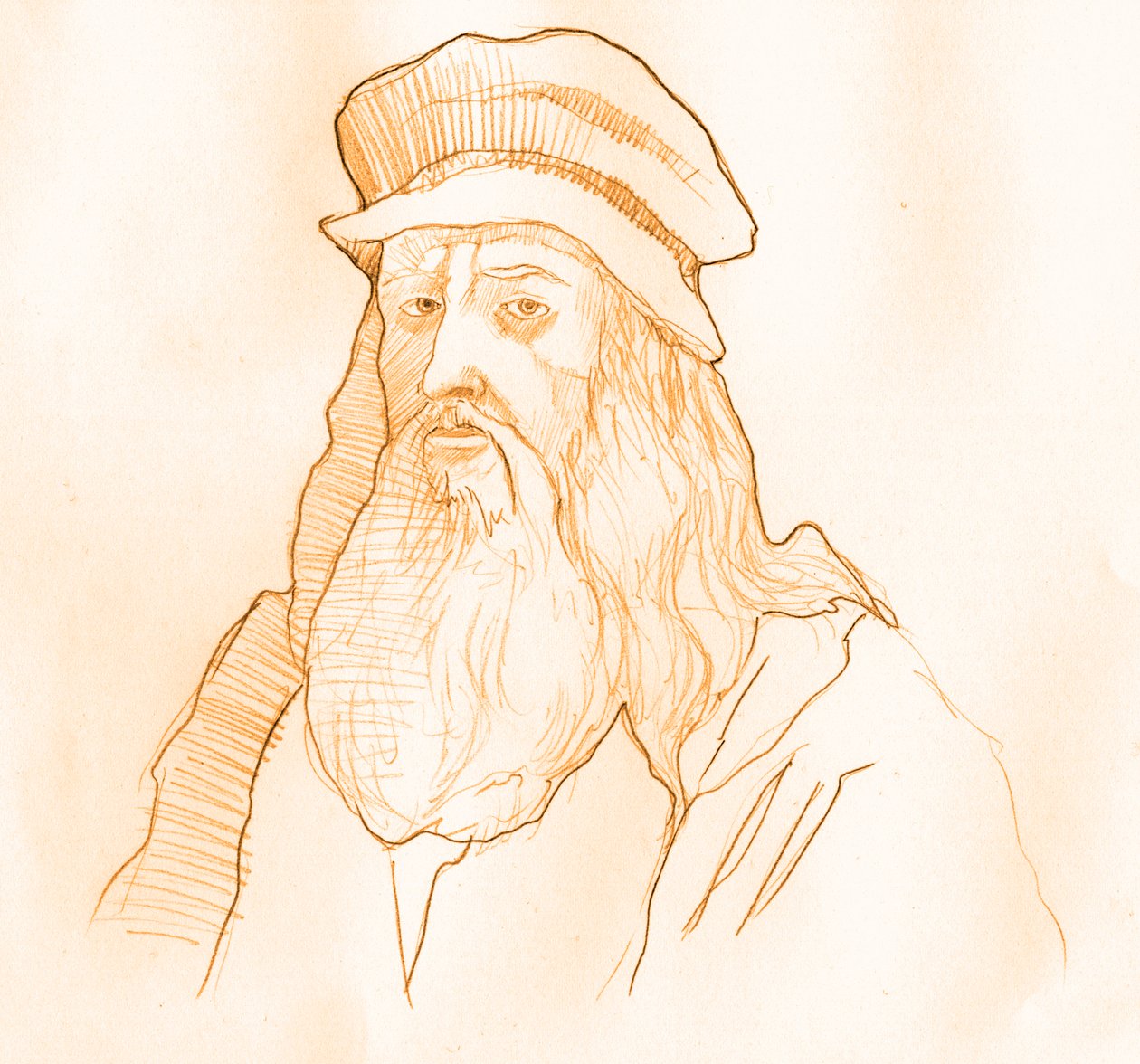 Porträt des italienischen Künstlers und Wissenschaftlers Leonardo da Vinci (1452-1519) von Alessandro Lonati