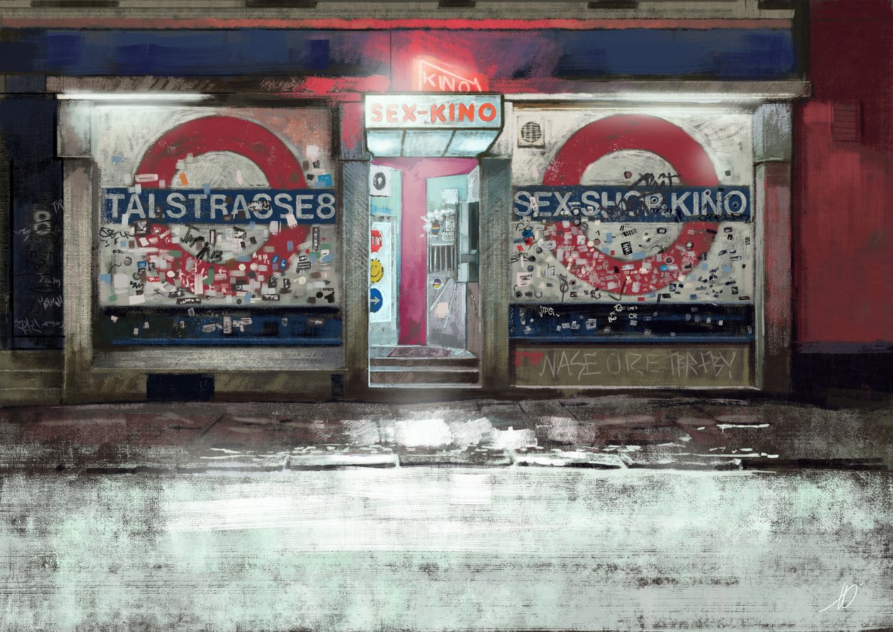 Sex Kino in St. Pauli Hamburg, 2023 (Illustration) von Alessandro Lonati