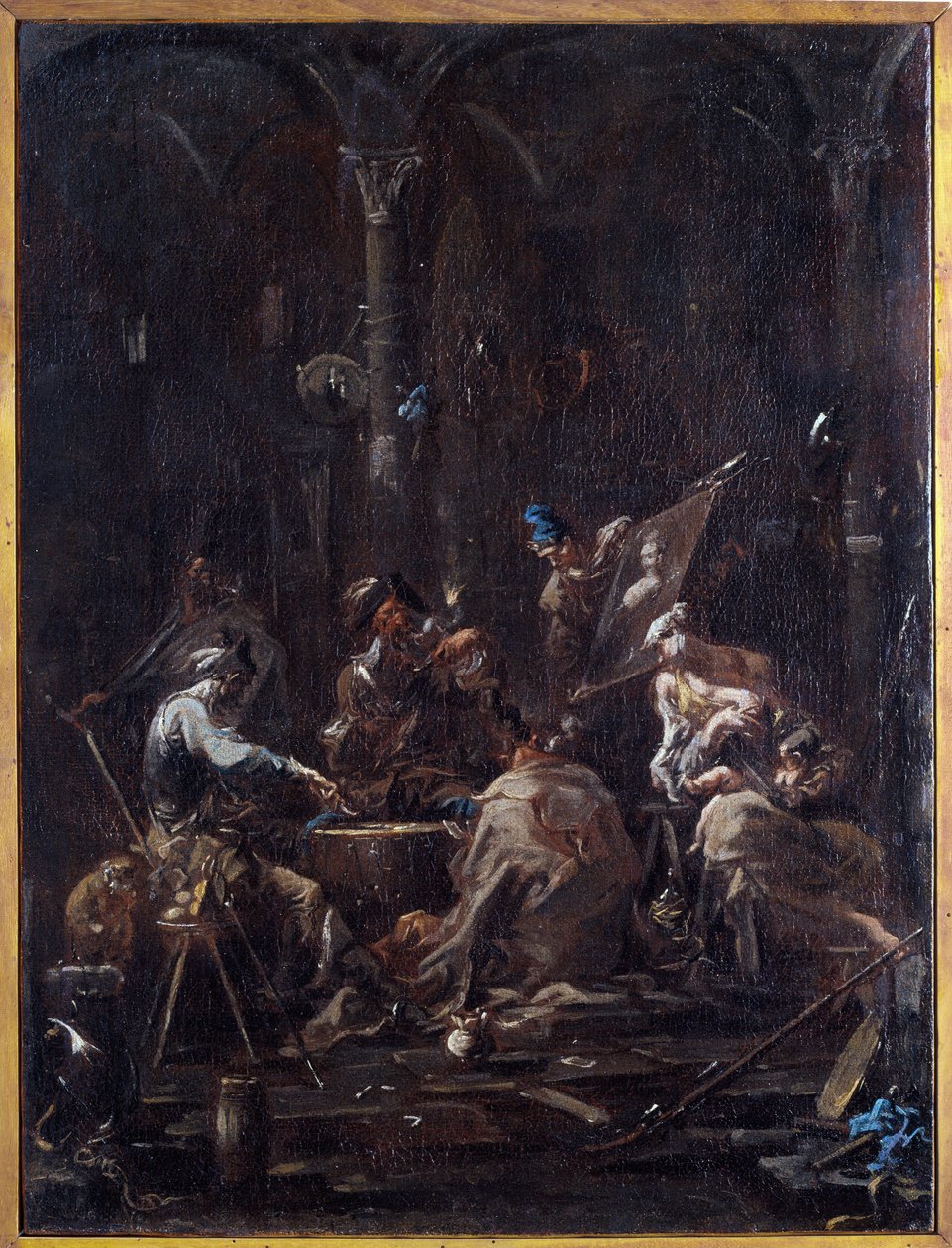 Bizarrerie (Seltsamkeit). Gemälde von Alessandro Magnasco genannt il Lissandrino (1667-1749) Dim 58x44 cm Genes, Musei di Strada Nuova (ex Palazzo Bianco) von Alessandro Magnasco