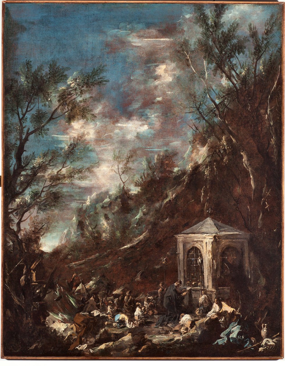 Pilgerreise. Gemälde von Alessandro Magnasco genannt il Lissandrino (1667-1749) von Alessandro Magnasco