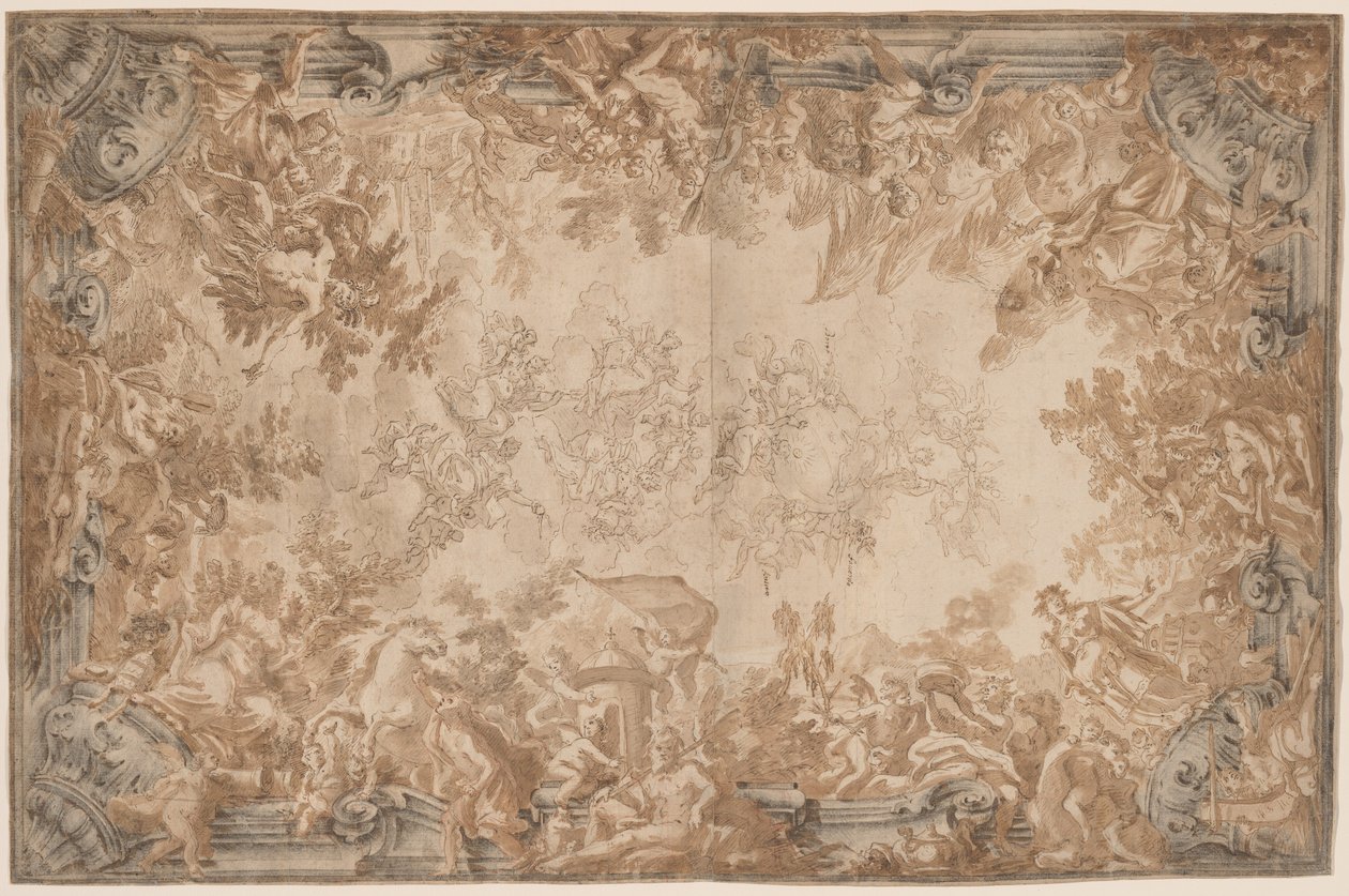 Der Triumph des Reiches, mit den vier Kontinenten von Alessandro Mauro and Francesco de Mura