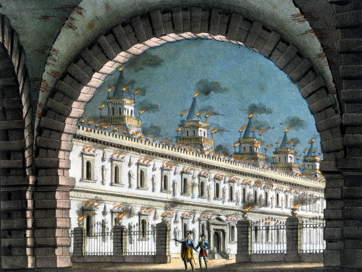 Bühnenbild von Sanquirico für die Oper „Il pirata“ von Vincenzo Bellini von Alessandro Sanquirico