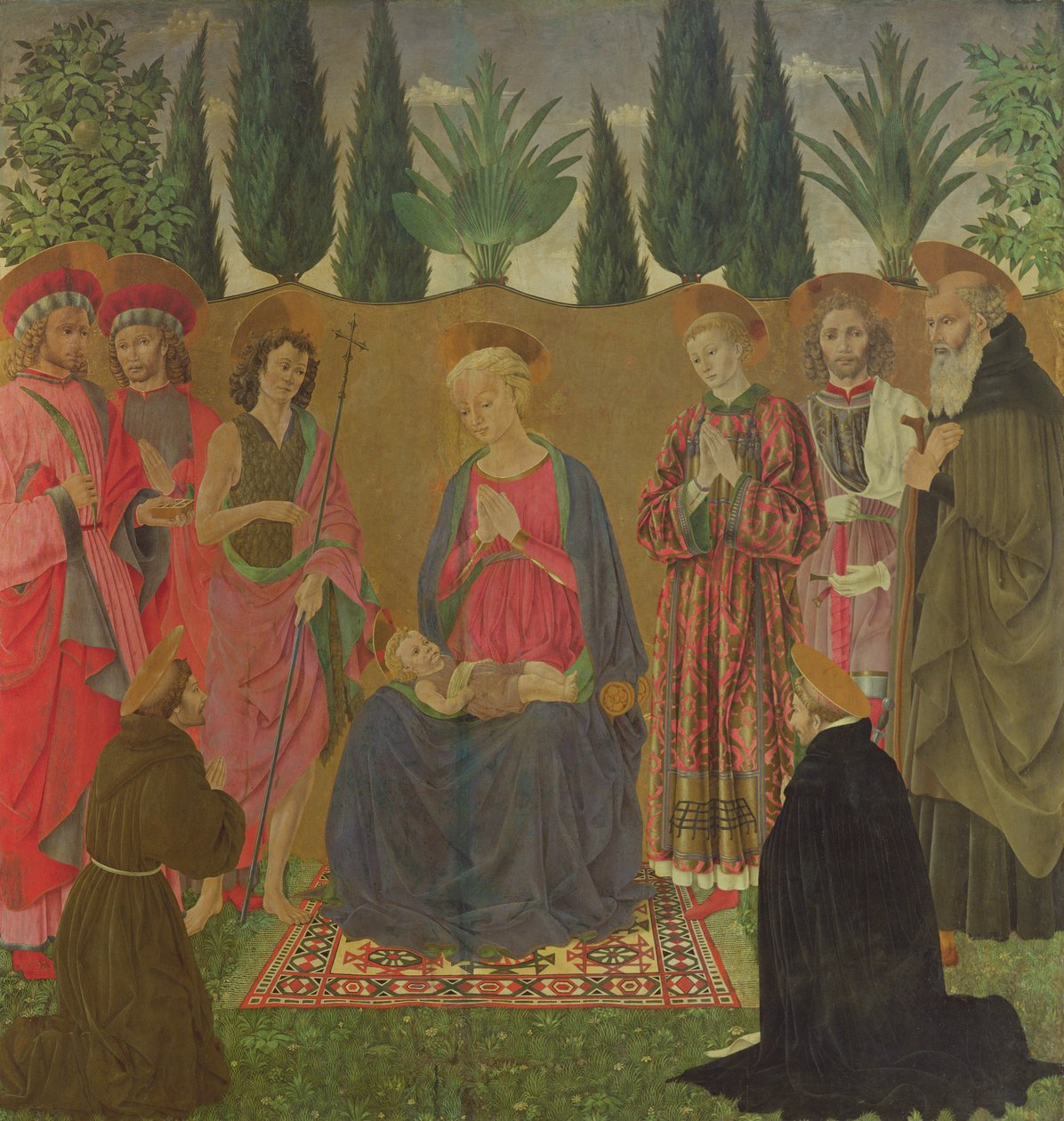 Jungfrau und Kind mit Heiligen, ca. 1455 von Alessio Baldovinetti