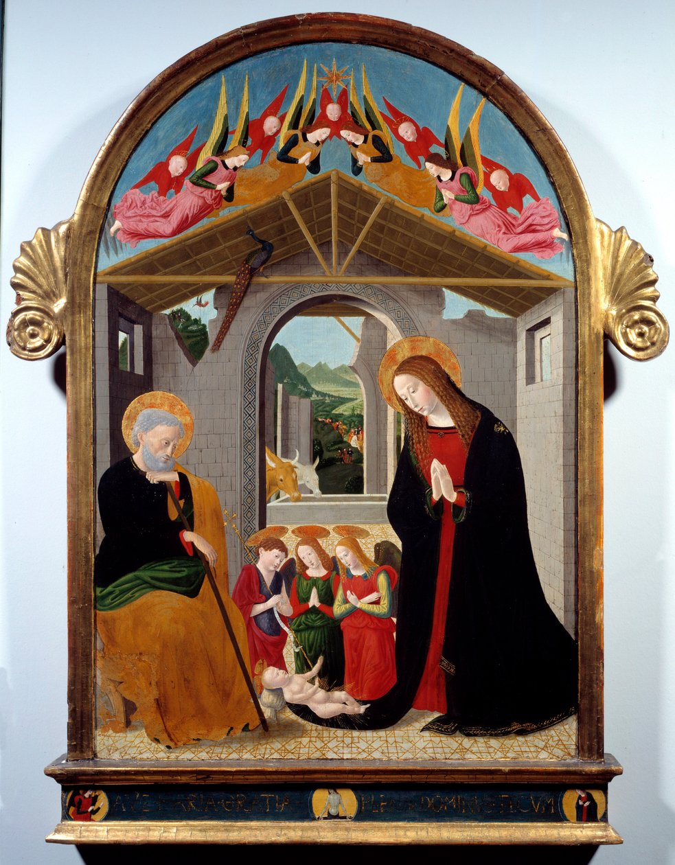 Die Geburt Christi. Gemälde von Esiguo Maestro (15. Jahrhundert). Öl auf Leinwand. Maße: 0,88 x 0,57m. Rouen, Museum der Schönen Künste von Alesso di  Benozzo