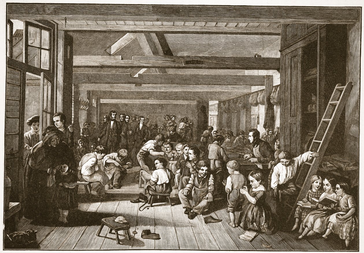 Lord Shaftesburys Besuch in der Westminster Ragged School of Industry, Illustration aus 