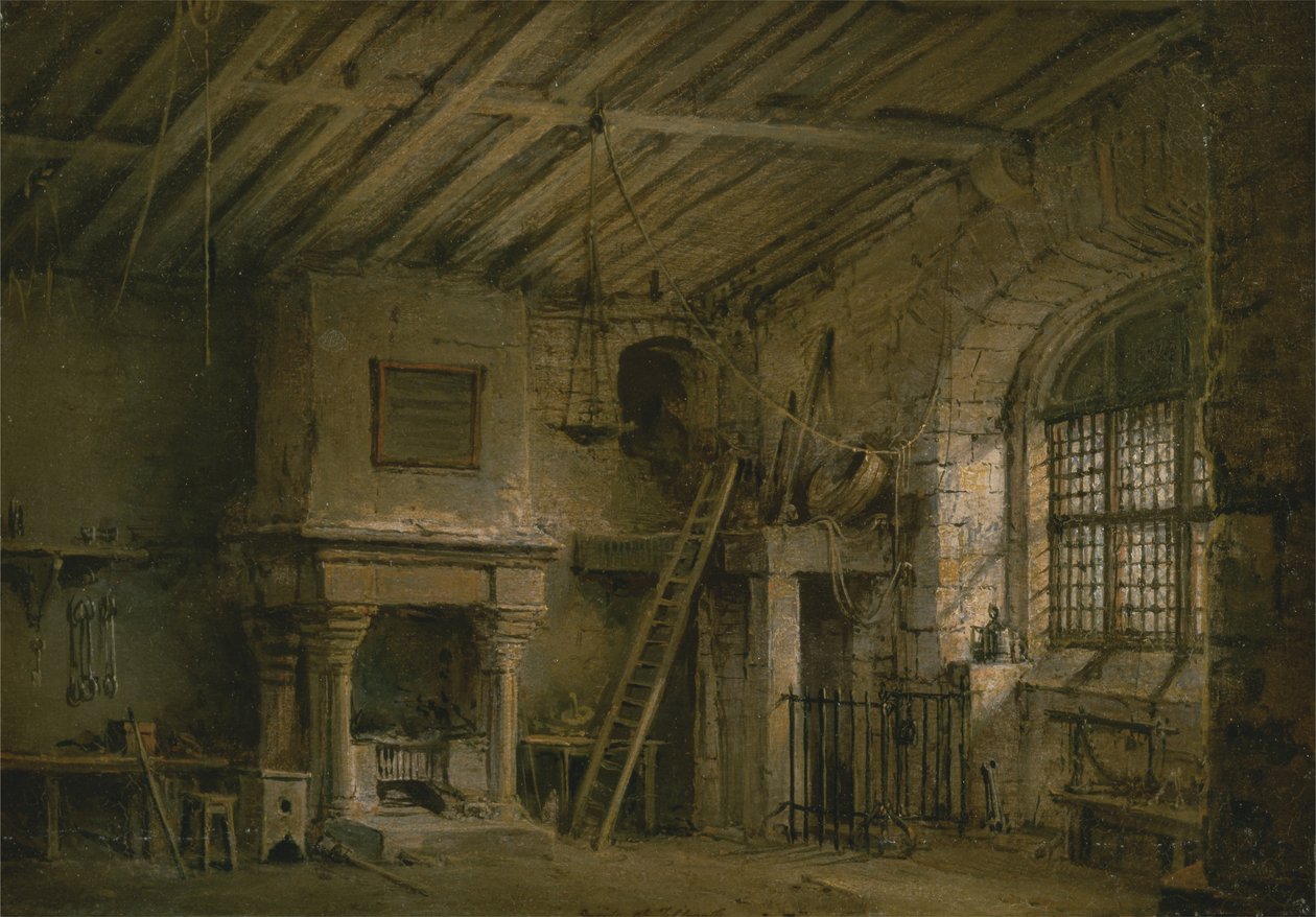 Bühnenbild für Heart of Midlothian; The Tolbooth von Alexander Nasmyth