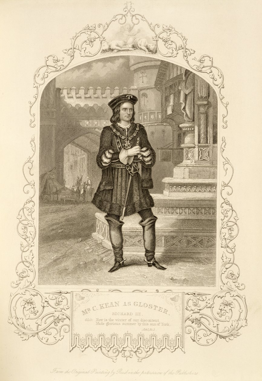 Mr. C. Kean als Gloster, Akt I Szene 1, in Richard III, von William Shakespeare (1564-1616) von Alexander Reid
