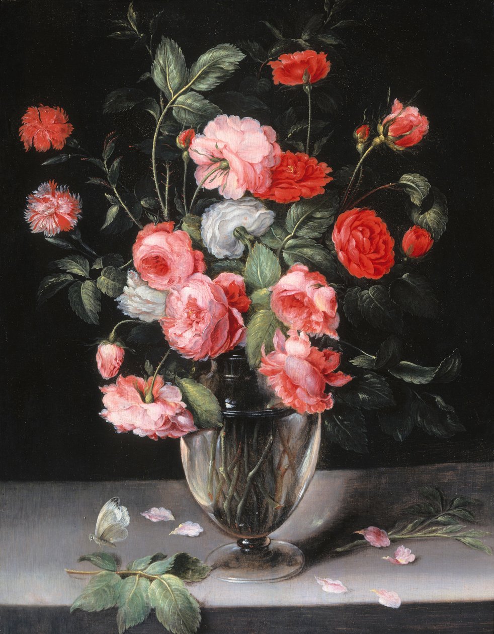 Stillleben mit Blumen in einer Glasvase von Alexander Adriaenssen