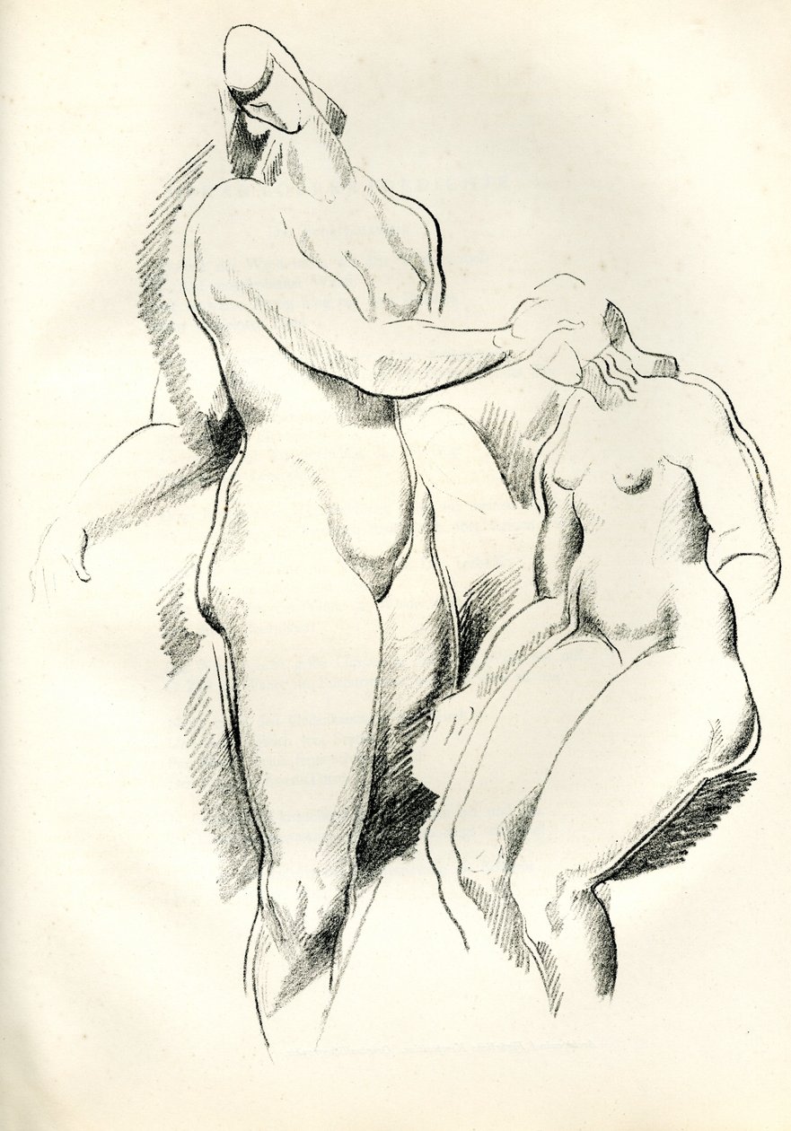 Figurliche Komposition, aus Genius, Zeitschrift für werdende und alte Kunst von Alexander Archipenko