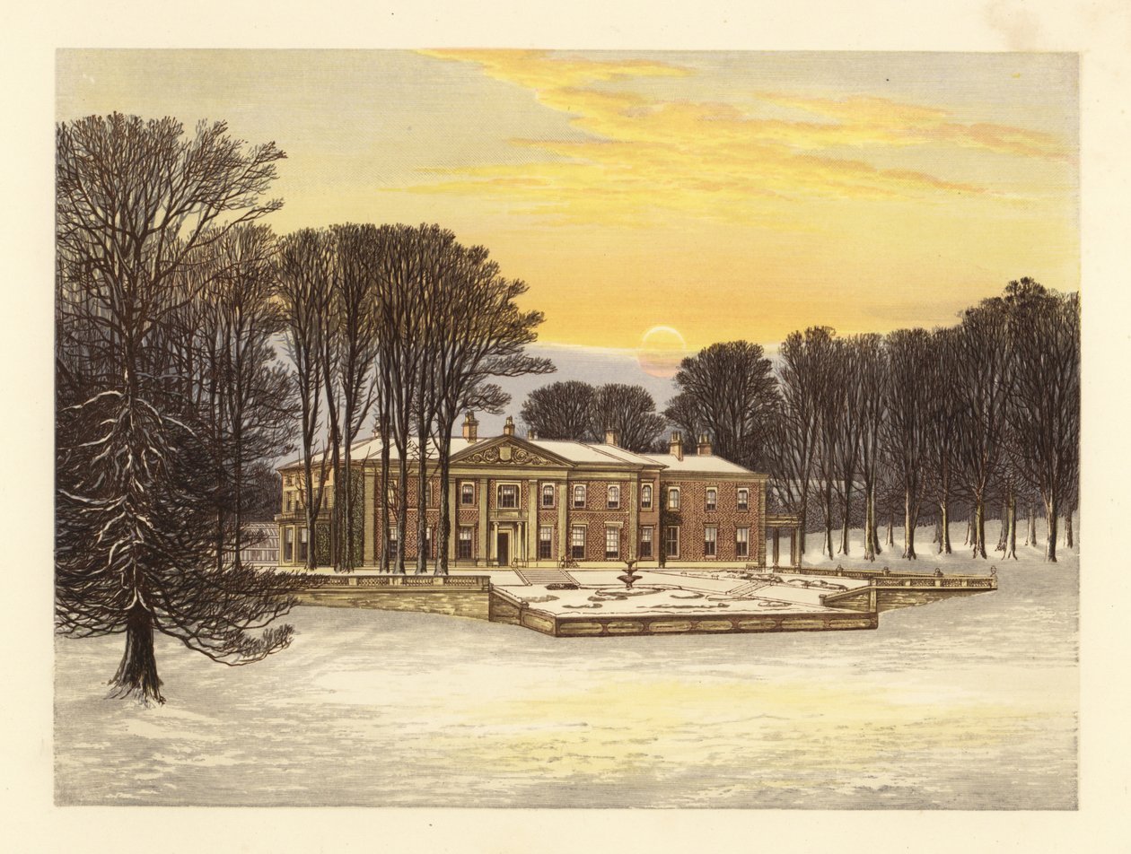 Winterszene mit dem Down House, Dorsetshire, England von Alexander Francis (after) Lydon