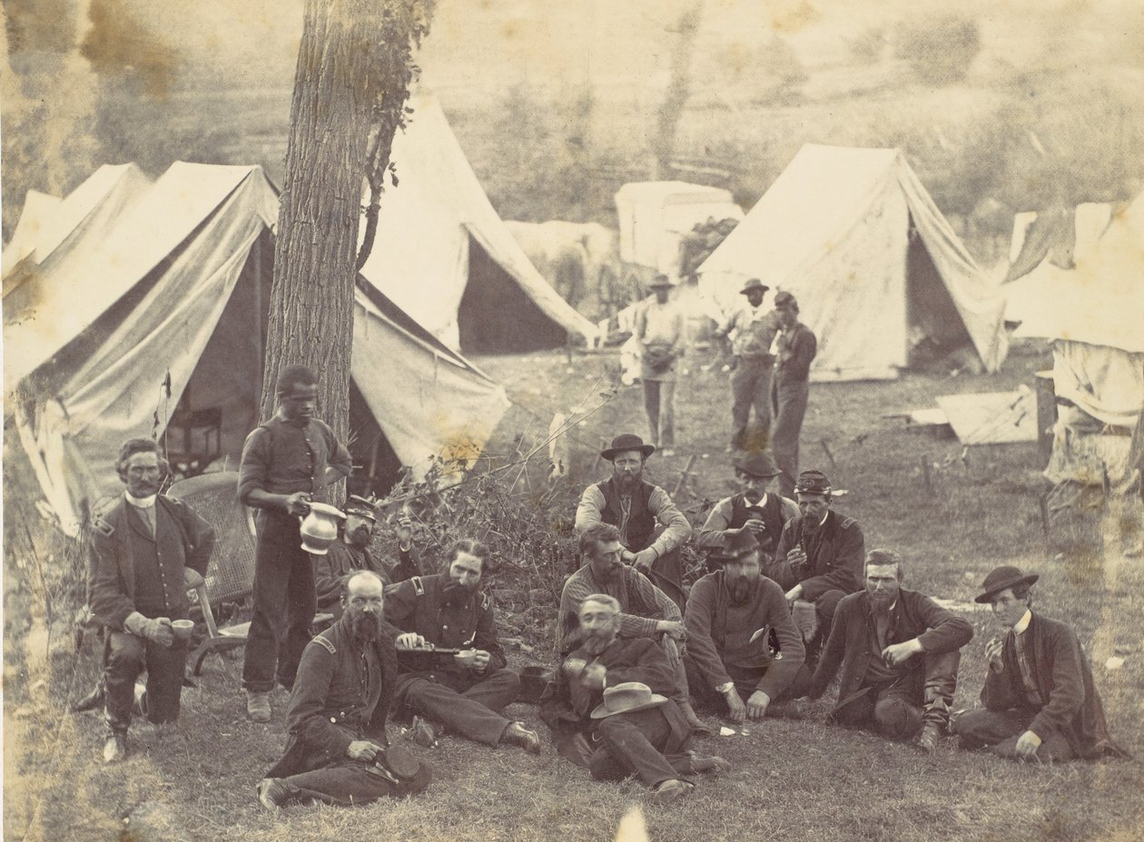 Gruppe im Hauptquartier der Armee des Potomac, Antietam, Oktober 1862, 1862 von Alexander Gardner