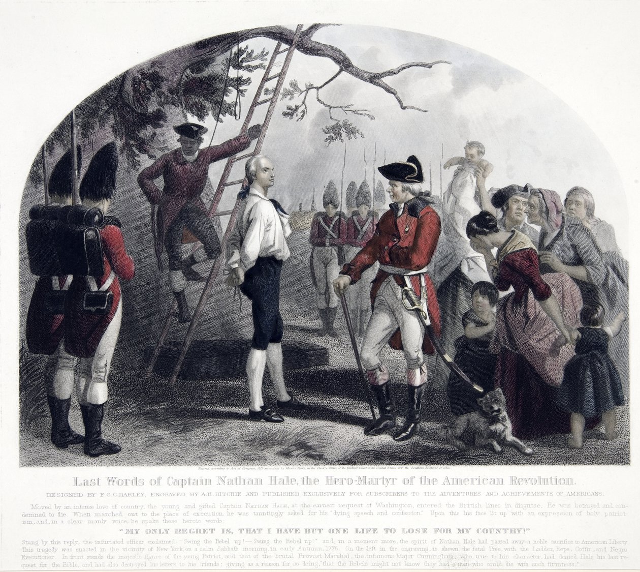 Letzte Worte von Captain Nathan Hale, veröffentlicht 1858 von Alexander Hay Ritchie