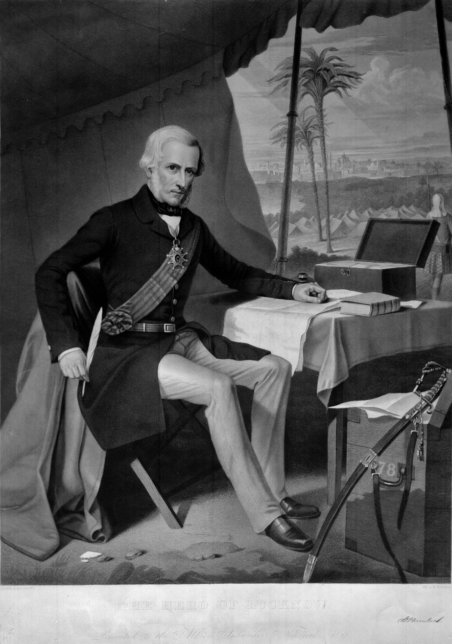 Der Held von Lucknow (Punktstich, koloriert) von Alexander Hay Ritchie