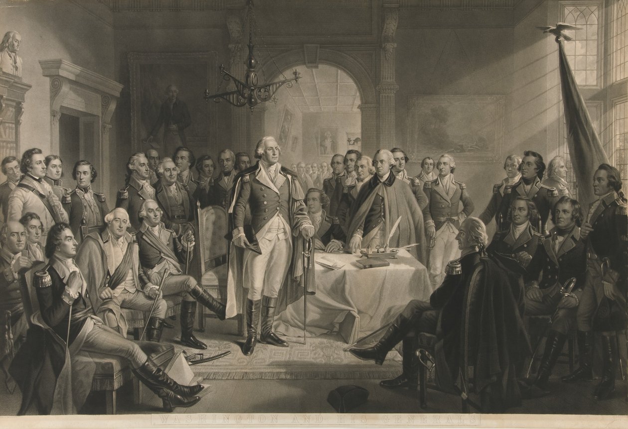 Washington und seine Generäle, veröffentlicht ca. 1870 von Alexander Hay Ritchie