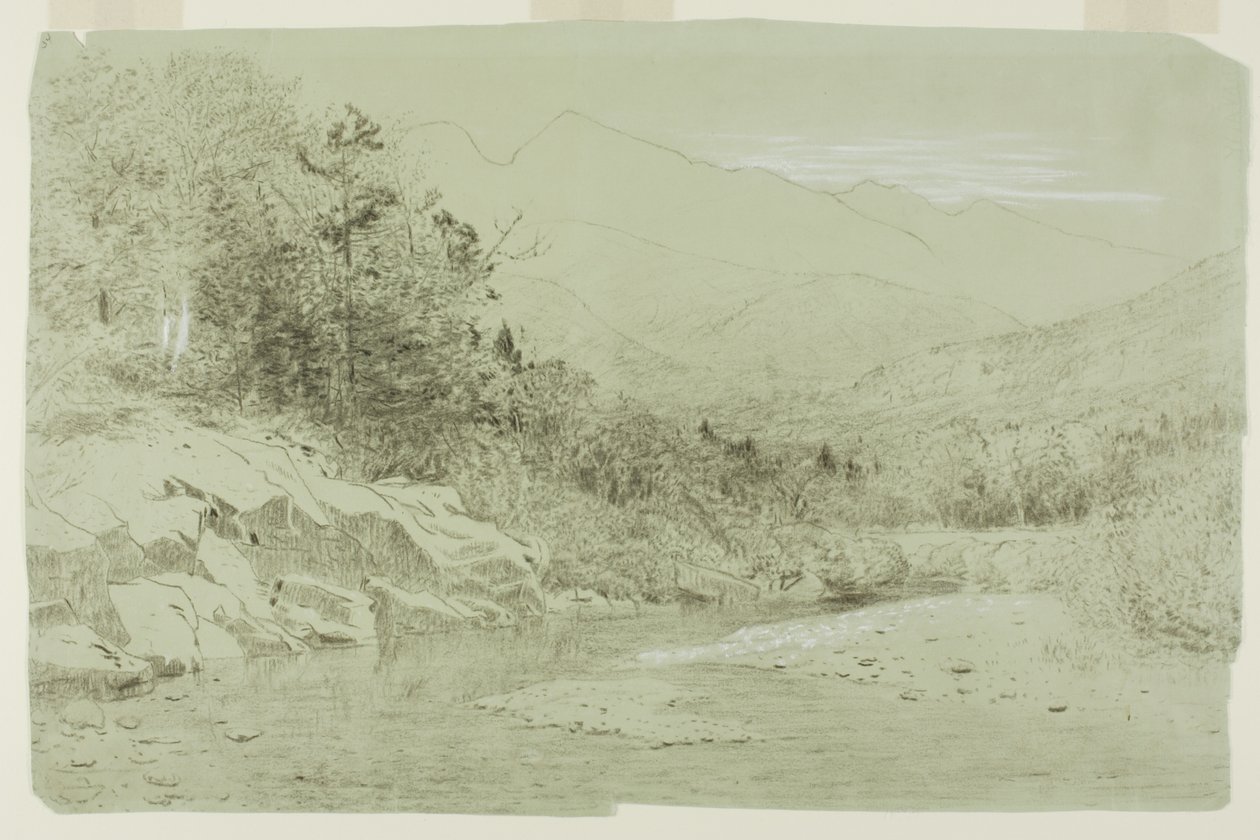Flusslauf mit Bergen in der Ferne von Alexander Helwig Wyant
