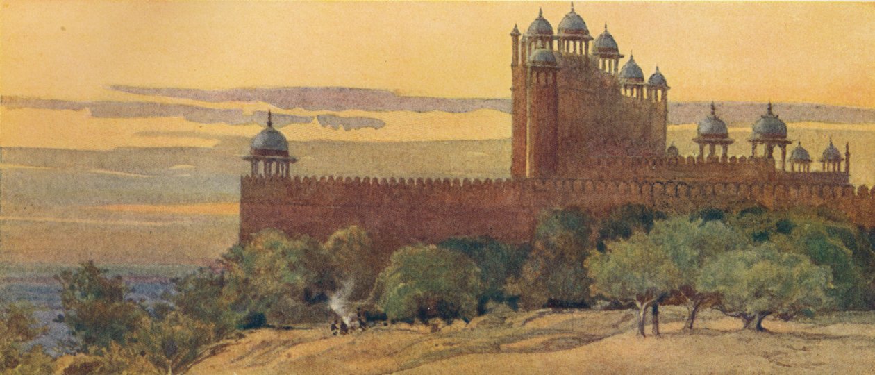 Die Moschee und das Siegestor, Fatehpur Sikri, ca. 1880-1905 von Alexander Henry Hallam Murray