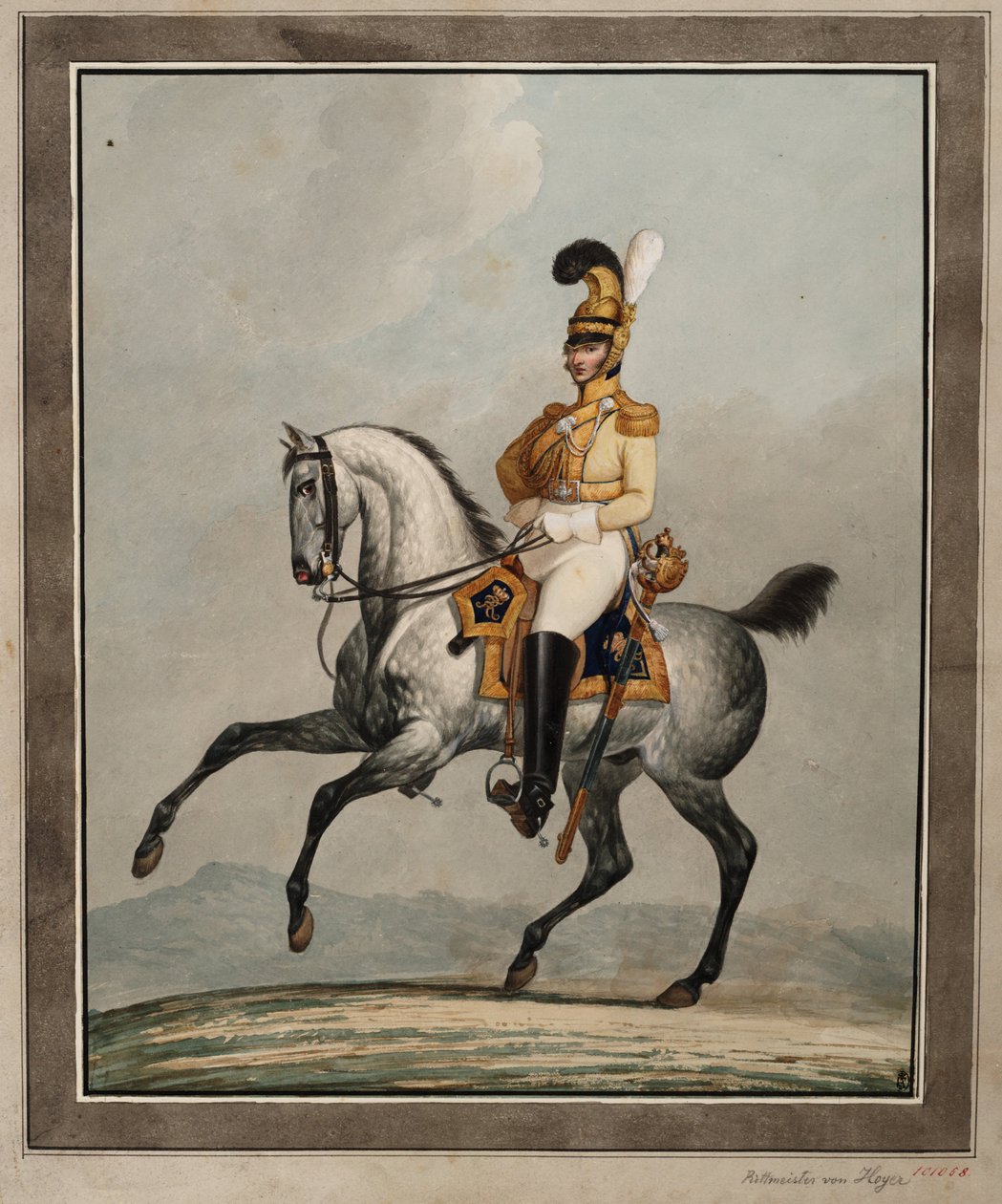 Dragoneroffizier der königlich-sächsischen Armee von Alexander Ivanovich Sauerweid