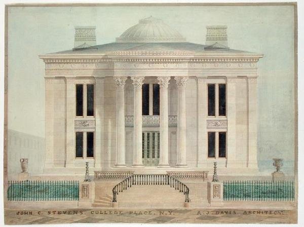 Residenz von John Cox Stevens, New York City von Alexander Jackson Davis