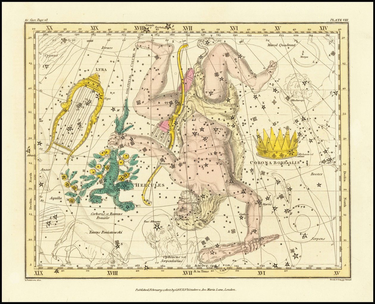 1822 - Alexander Jamieson - Nördliche Krone, Herkules und Zerberus und Leier von Alexander Jamieson