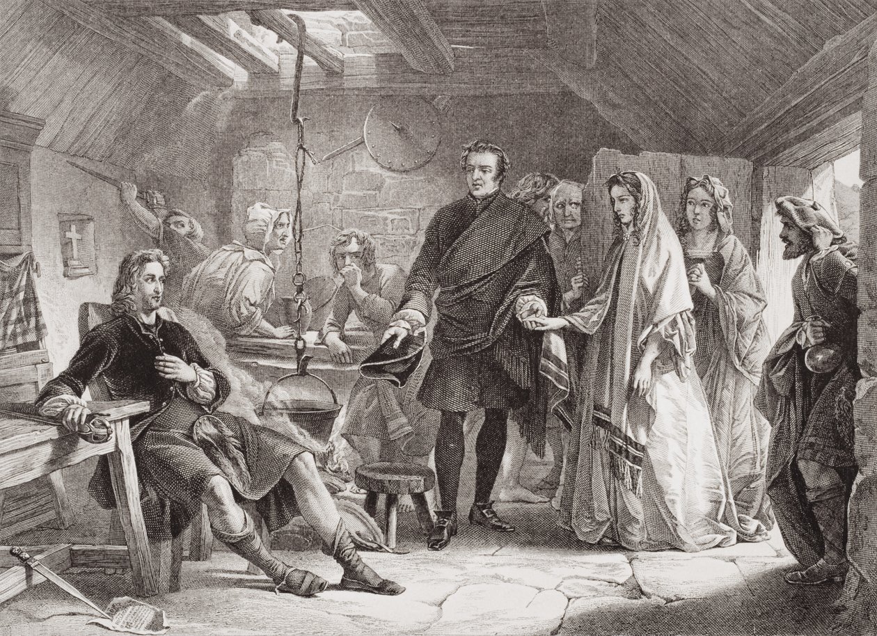Das erste Treffen von Prinz Charles und Flora Macdonald auf der Insel South Uist, 1747, aus 